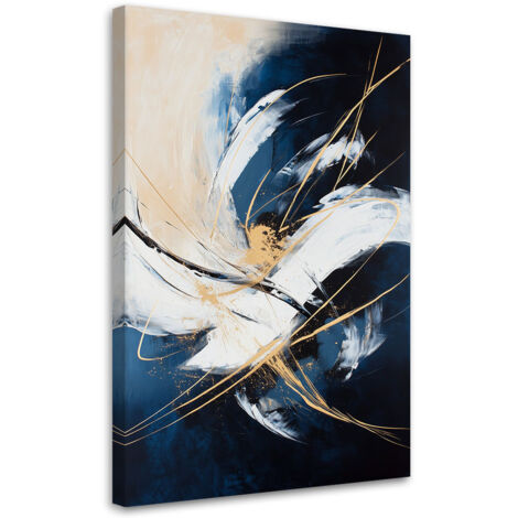 Tableau déco Abstraction bleu beige 70x100 (1/4)