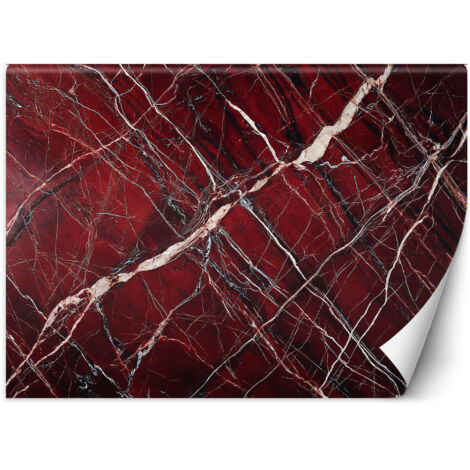 Papier peint Marbre Rouge avec Or Style Glamour 300x210 (1/5)