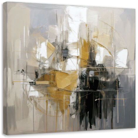 Tableau déco Abstraction Composition Or Moderne 30x30 (1/5)