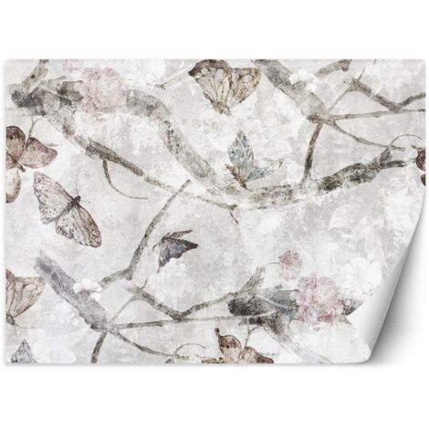 Papier peint Papillons aquarelle béton 250x175 (1/5)