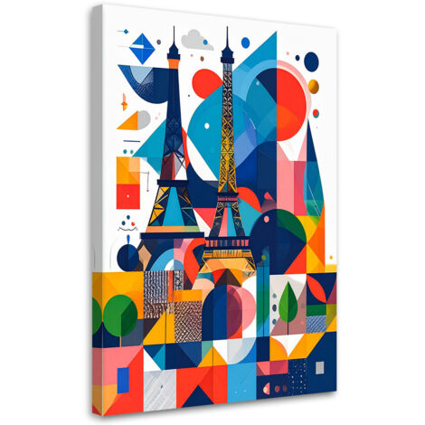 Tableau déco Paris Tour Eiffel dans le style Bauhaus 60x90 (1/4)