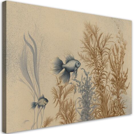 Tableau sur toile pour le salon AI - Poissons et plantes marines 60x40 (1/5)