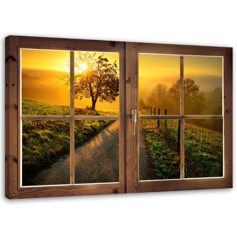 Image sur toile, Fenêtre - route vers l'ouest - 100x70 (1/5)