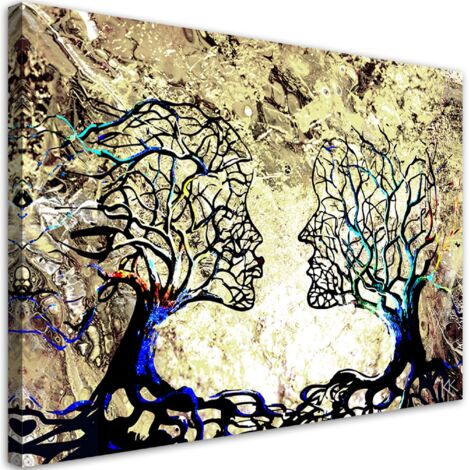Image sur toile, Arbre baiser amour abstraction - 60x40 (1/5)