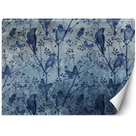 Papier peint Papillons et oiseaux sur les branches 200x140 (1/5)