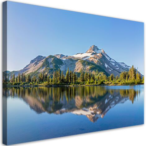 Tableau sur toile Paysage du lac de Forest Mountain 60x40 (1/5)