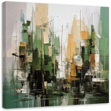 Tableau déco Ville Abstraction Vert 30x30 (1/5)