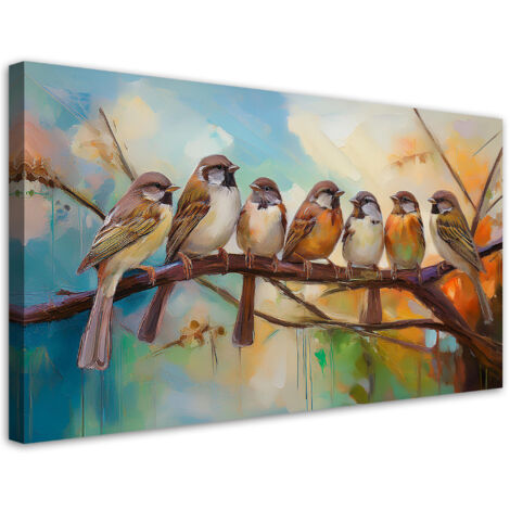 Tableau déco Oiseaux sur une branche Nature 80x40 (1/5)