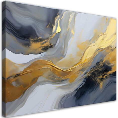 Tableau déco Texture abstraite de marbre gris or 100x70 (1/5)