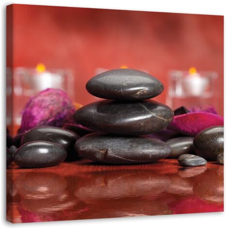 Tableau sur toile Pierres Zen Rouge 40x40 (1/5)