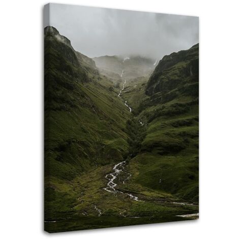Tableau sur toile Montagne Brouillard Rivière Nature 40x60