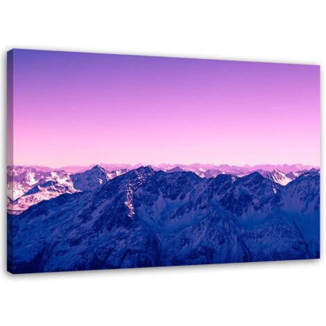 Tableau sur toile Montagnes Lilas Lever de soleil 60x40 (1/5)