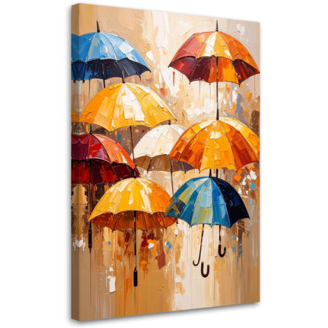 Tableau déco Parapluies colorés Abstraction 40x60 (1/4)