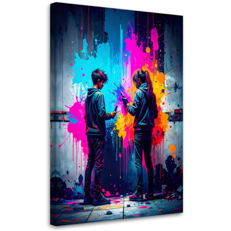 Tableau déco Banksy Graffiti Street art Abstrait 70x100 (1/4)