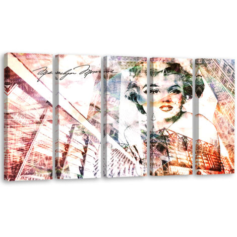 Tableau sur toile Tableau sur toile en 5 parties Marilyn Monroe 200x100 (1/5)