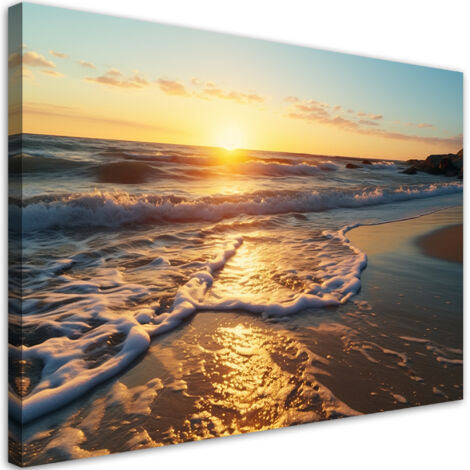 Tableau sur toile Coucher de soleil sur la plage 60x40 (1/5)