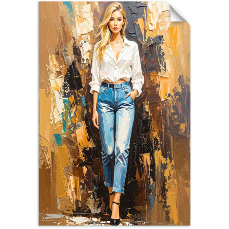 Autocollant mural Jolie fille en jean 60x90 (1/3)