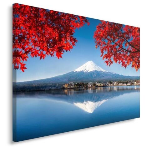 Tableau sur toile Japon Montagne Fuji Rouge 60x40 (1/5)