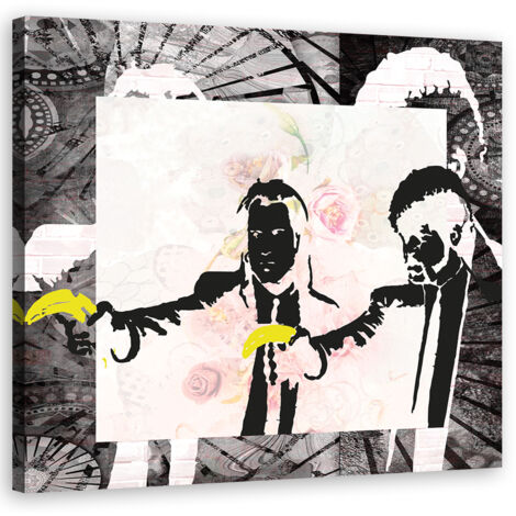 Tableau sur toile Banksy Pulp Fiction 40x40 (1/5)