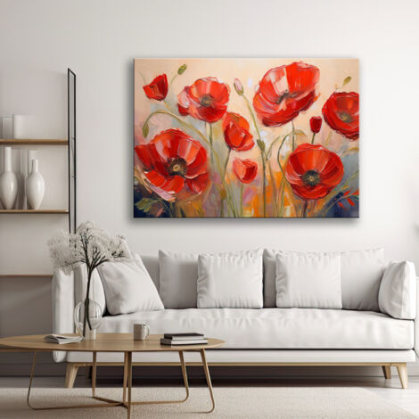 Tableau Peint Fleurs Enflamm 233 Es Je Commande Home24