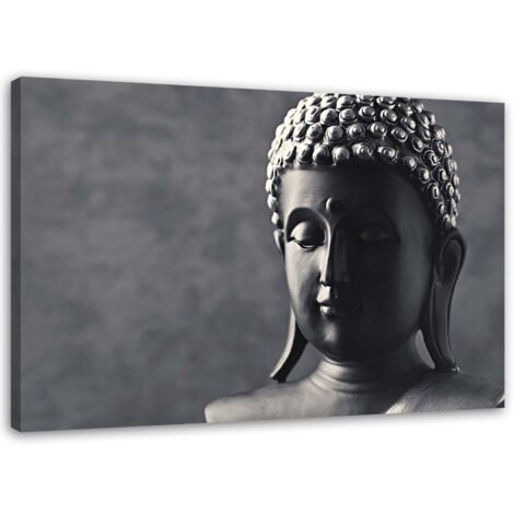 Tableau sur toile Bouddha Gris Fond 60x40 (1/5)