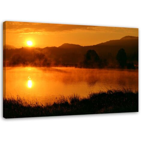 Tableau sur toile Coucher de soleil sur les montagnes 60x40 (1/5)