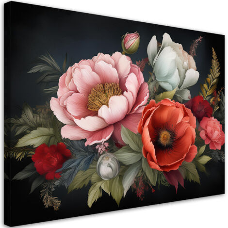 Tableau déco Bouquet de fleurs Couleur 60x40 (1/5)