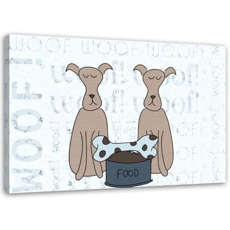 Tableau sur toile Chiens avec os 100x70 (1/5)