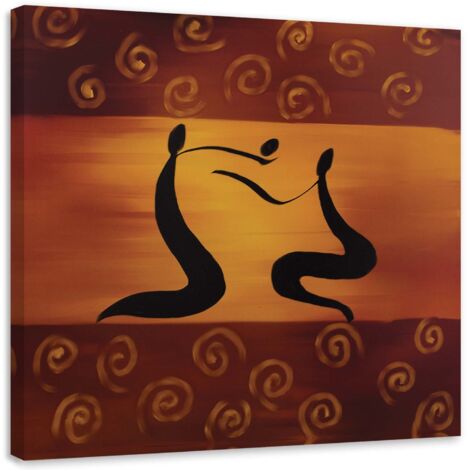 Tableau sur toile Afrique Abstraction Figures 40x40 (1/5)