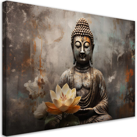 Tableau sur toile Bouddha méditant abstrait 90x60 (1/5)