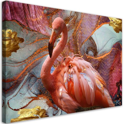 Tableau sur toile Abstraction du flamant rose 60x40 (1/5)