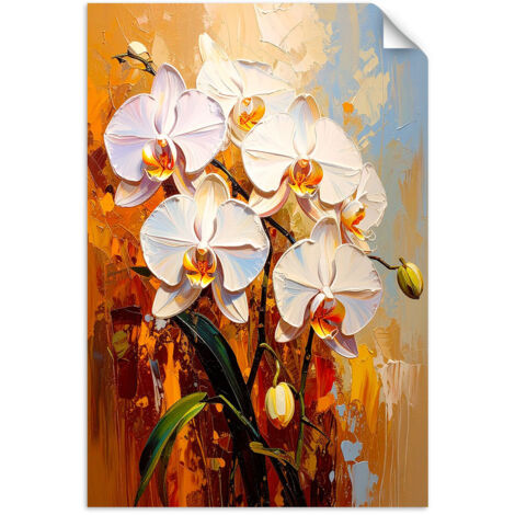 Poster autocollant Orchidées blanches Fleurs Nature 60x90 (1/3)