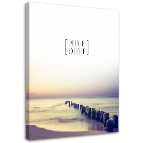 Tableau sur toile Brise-lames plage mer 70x100 (1/5)