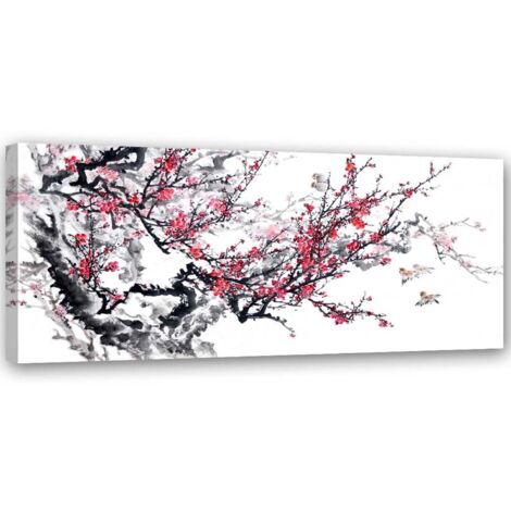 Image sur toile, Fleurs de cerisier du Japon - 90x30 (1/5)