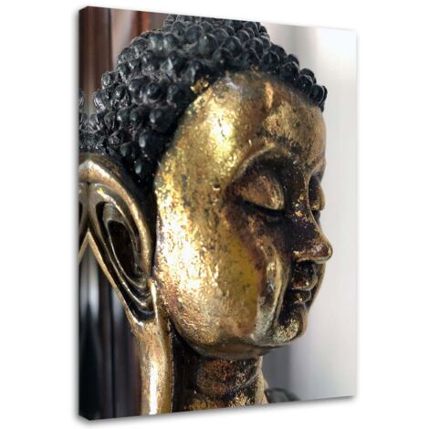 Tableau sur toile Bouddha doré Spa zen 40x60 (1/5)