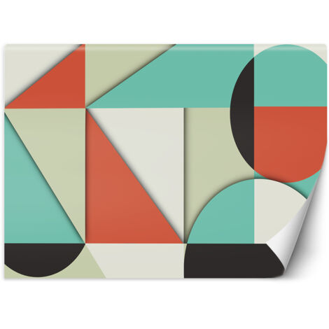Fototapete Geometrische Abstrakt Rot Grün Türkis 150x105 cm (1/5)