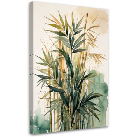 Tableau déco Bambou Aquarelle Nature 70x100