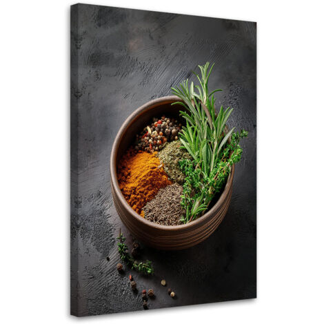 Tableau déco Épices de cuisine Herbes 40x60 (1/5)