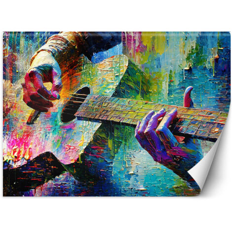 Papier peint Musique de guitare colorée 100x70 (1/5)