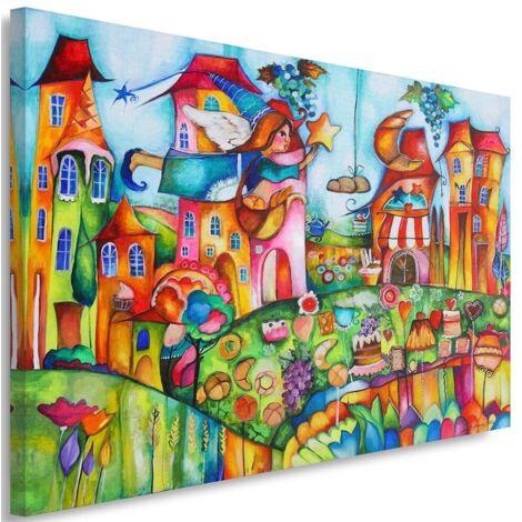Tableau sur toile Ville colorée 60x40 (1/5)
