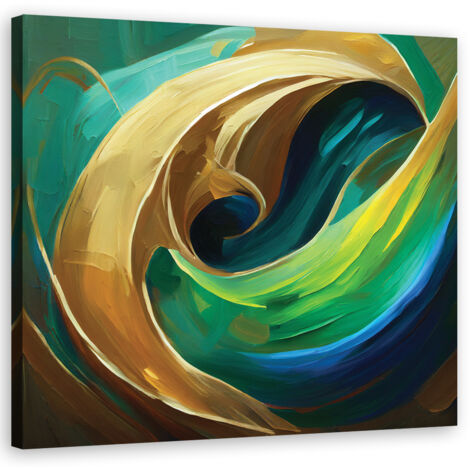 Tableau déco Turquoise abstraction aquarelle 30x30 (1/5)