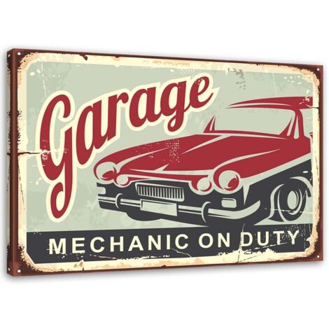 Tableau sur toile Panneau de garage rétro 60x40 (1/5)