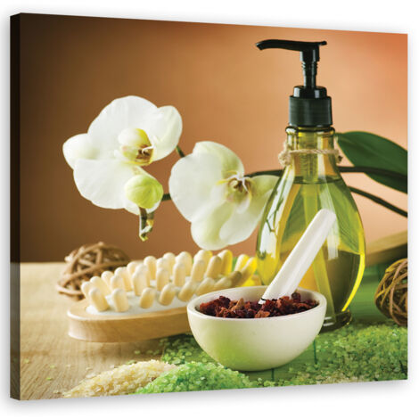 Tableau sur toile Orchidée blanche Spa Zen 30x30 (1/5)