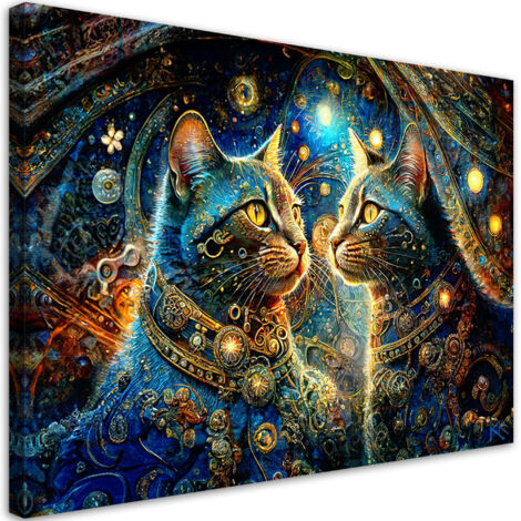Tableau sur toile Tableau sur toile Chat abstrait 90x60 (1/5)