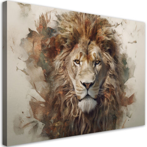 Tableau sur toile Lion Animal Afrique 90x60 (1/5)