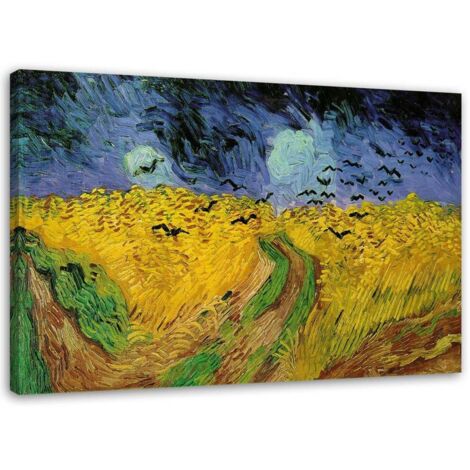 Tableau sur toile REPRODUCTION Champ de blé avec corbeaux V. Gogh 60x40 (1/5)
