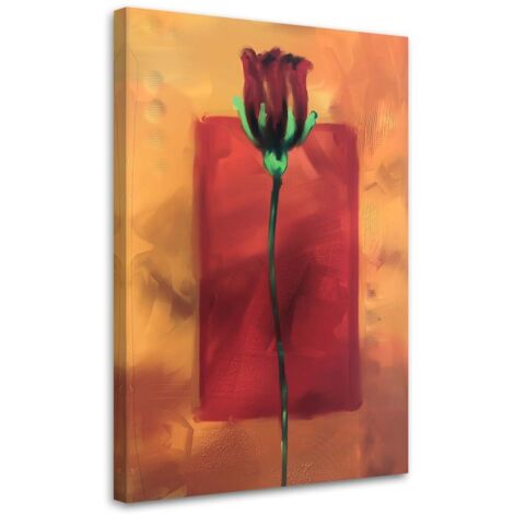 Tableau déco Rose Fleurs Rouge Nature 60x90 (1/5)