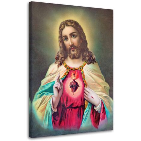 Tableau sur toile Cœur de Jésus-Christ 60x90 (1/5)