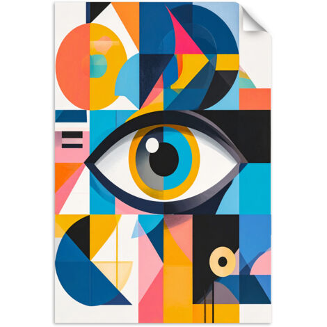 Autocollant mural Abstraction œil inspirée du Bauhaus 60x90 (1/3)