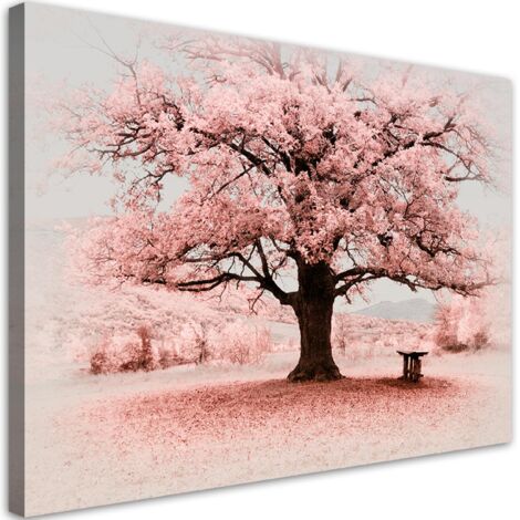 Tableau sur toile Nature abstraction des arbres roses 100x70 (1/5)